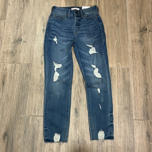 Jeans Women’s 0 24 High Rise Curvy Crop Distressed So Slim Skinny Vintage Fray - Picture 8 of 12